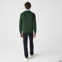 LACOSTE - AH 1985 132 - MEN'S ORGANIC COTTON CREW NECK SWEATER - GREEN AH1985-132 Lacoste Pullovers for Men