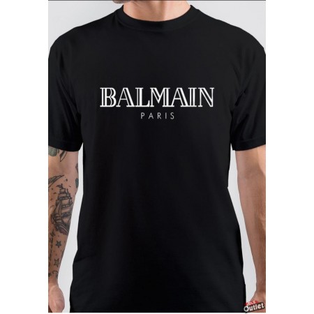 BALMAIN Logo print T-shirt W8H8601I259 Black W8H8601I259 930 Balmain T-Shirts for Men
