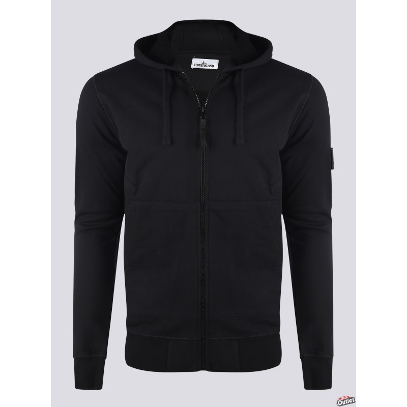 Stone Island long-sleeved zipped hoodie → 721564251 → Black