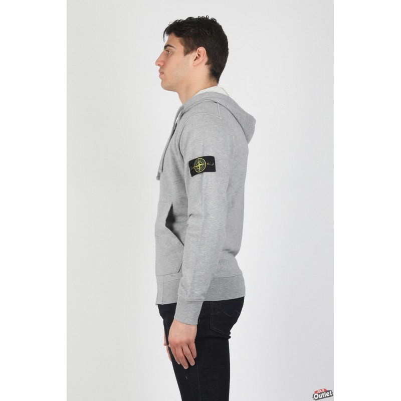 Stone Island long-sleeved zipped hoodie → 721564251 → Grey Heather