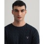 GANT cable knit sweater evening blue (8050501-433) 8050501-433 GANT Pullovers for Men