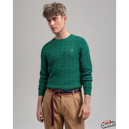 GANT cable knit sweater Ivy Green (8050501-373) 8050501-373 GANT Pullovers for Men