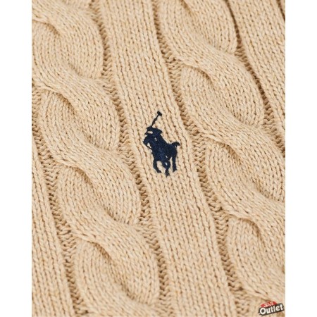 POLO RALPH LAUREN (710775885) Cable-Knit Cotton Sweater - Oatmeal Heather