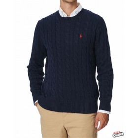 POLO RALPH LAUREN (710775885) Cable-Knit Cotton Sweater - Hunter Navy
