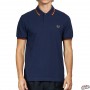 Fred Perry (M3600-L46) Mens Twin Tipped Collar Polo Shirt (DARK CARBON DEEP REDAMBER) M3600 L46 Fred Perry Poloshirts for Men