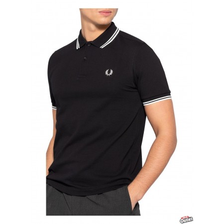 Fred Perry (M3600-524) Mens Twin Tipped Collar Polo Shirt (Black Porcelain)