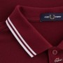Fred Perry (M3600-799) Mens Twin Tipped Collar Polo Shirt (Mahogany/Sky/Natural) M3600 799 Fred Perry Poloshirts for Men