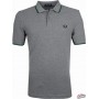 Fred Perry (M3600-J83) Mens Twin Tipped Collar Polo Shirt (Steel Marl/Green/Black) M3600 J83 Fred Perry Poloshirts for Men